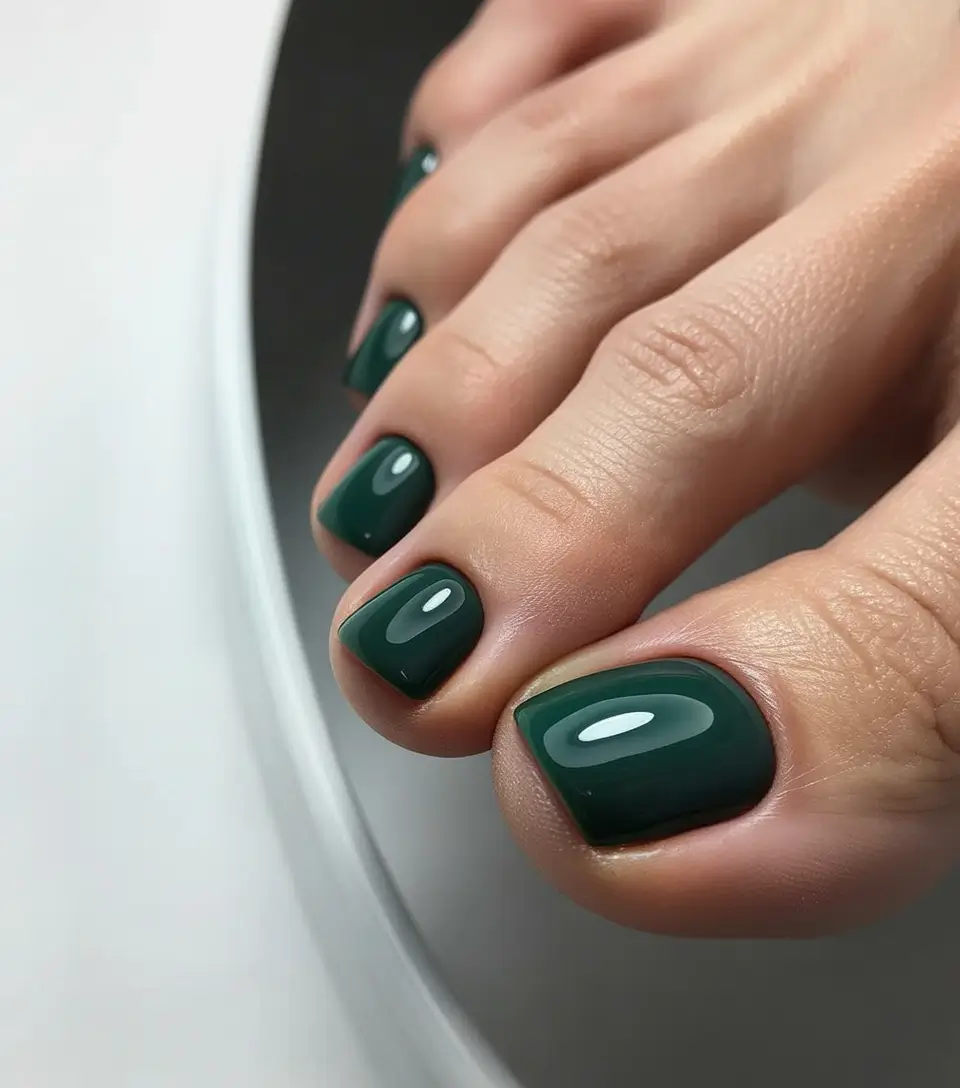 Colors autumn pedicure green Deep Forest Green Gloss