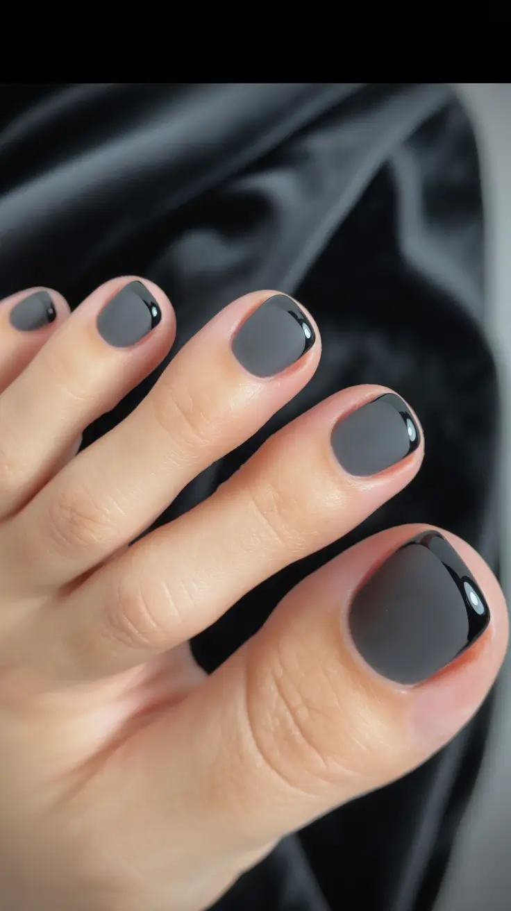Colors autumn pedicure Grey-Toned French Twist
