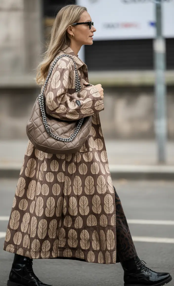 Fall to Winter Outfits 2025: Cozy & Chic Looks Earthy Elegance with Statement Print