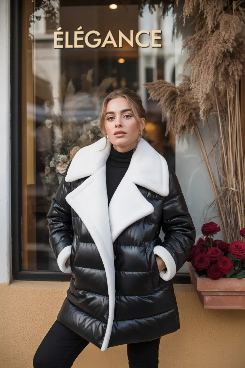 Fall to Winter Outfits 2025 Black and White Contrast with Modern Edge