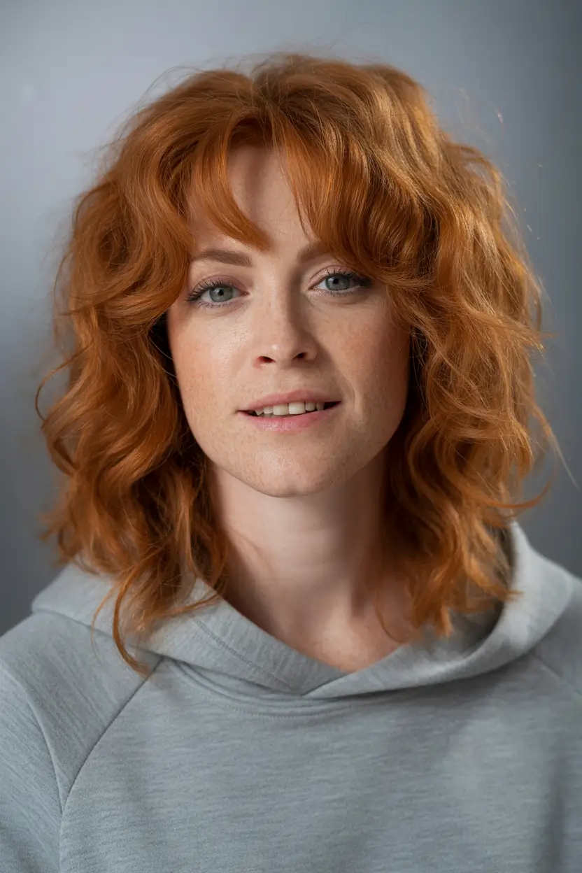 Shaggy Mid length Autumn Copper Haircuts to Try in October 2025