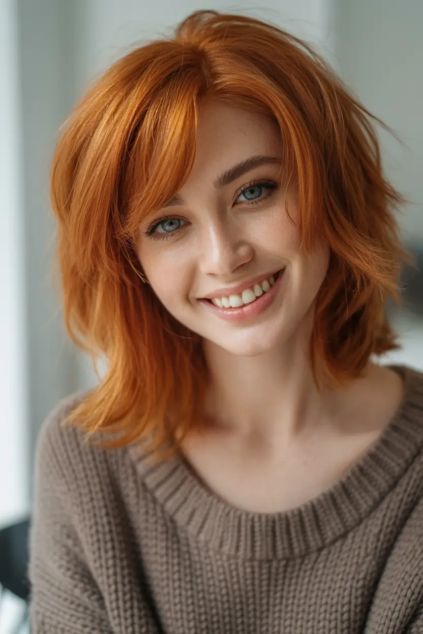 Haircuts to Try in October 2025 Copper Mid Length Waves