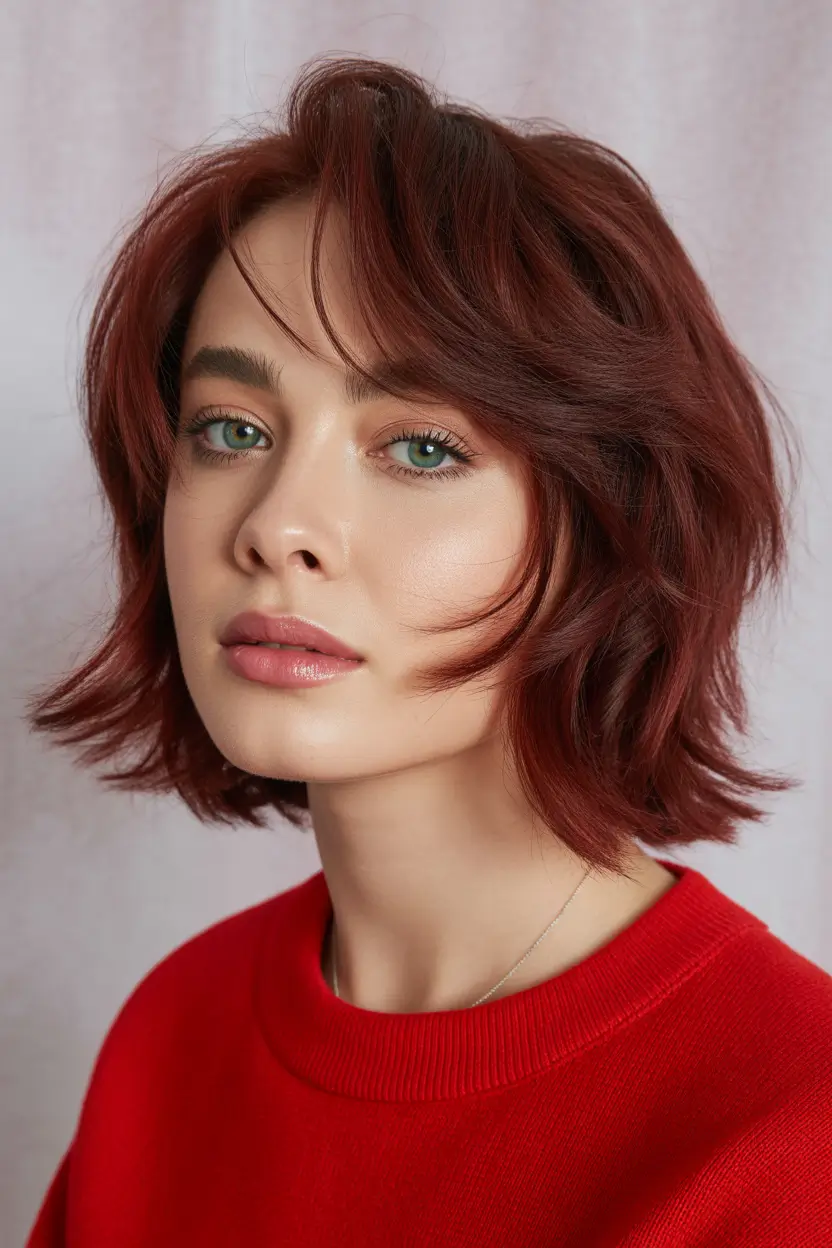 Bob Red Textured Haircuts to Try in October 2025