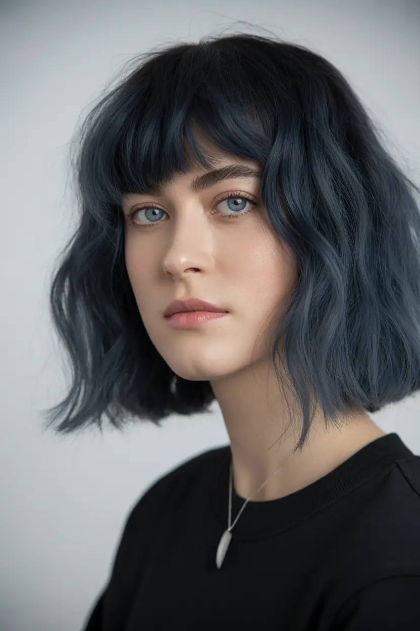 Shaggy Bob Dark Blue Haircuts to Try in October 2025