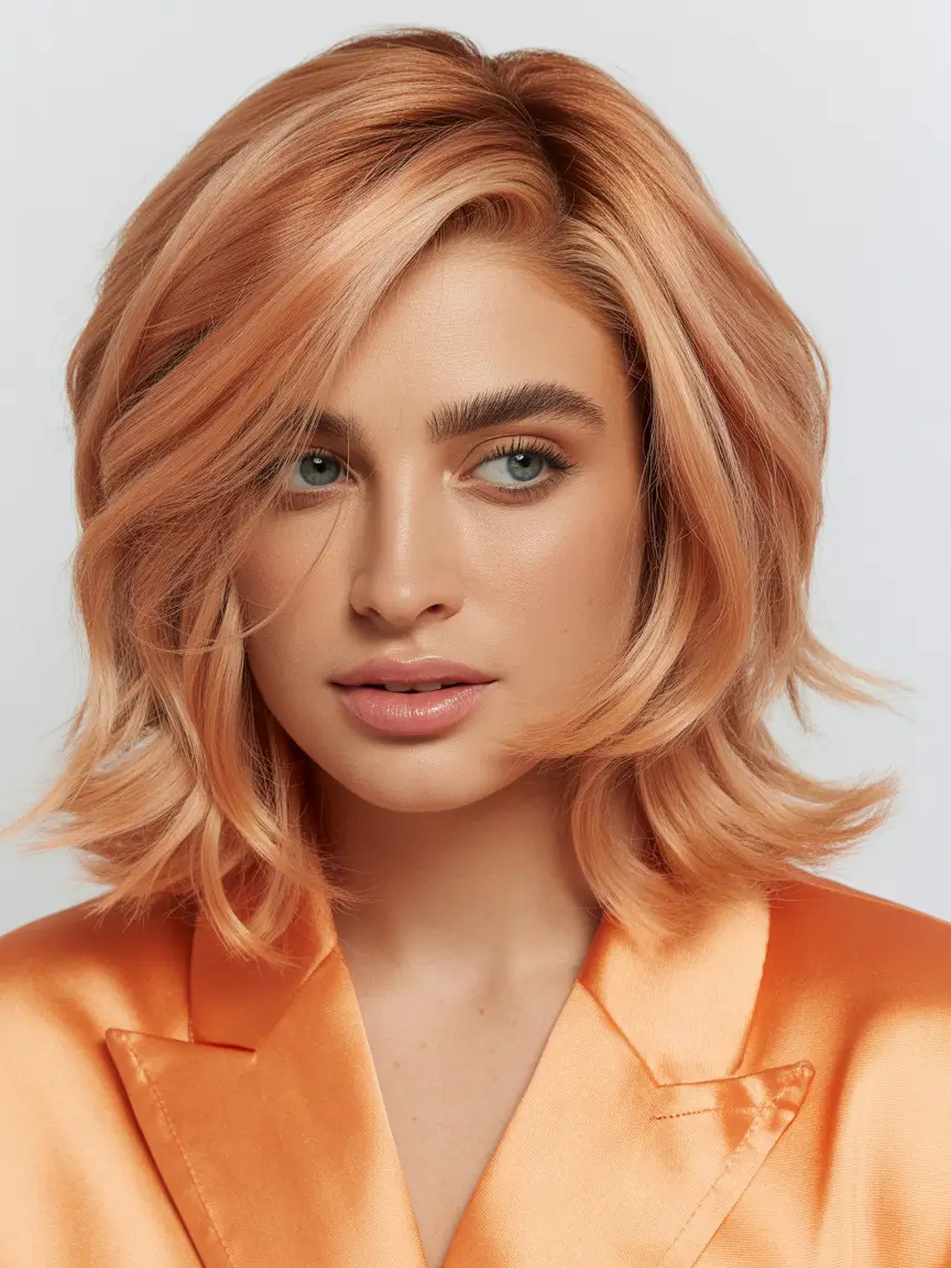 Haircuts to Try in October 2025 Peachy Lob with Texture