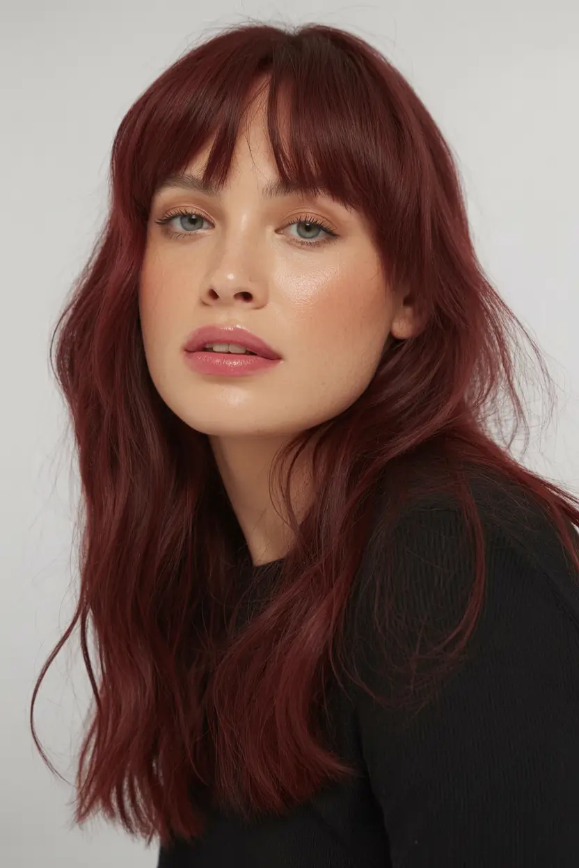 Haircuts to Try in October 2025 Burgundy Butterfly Cut