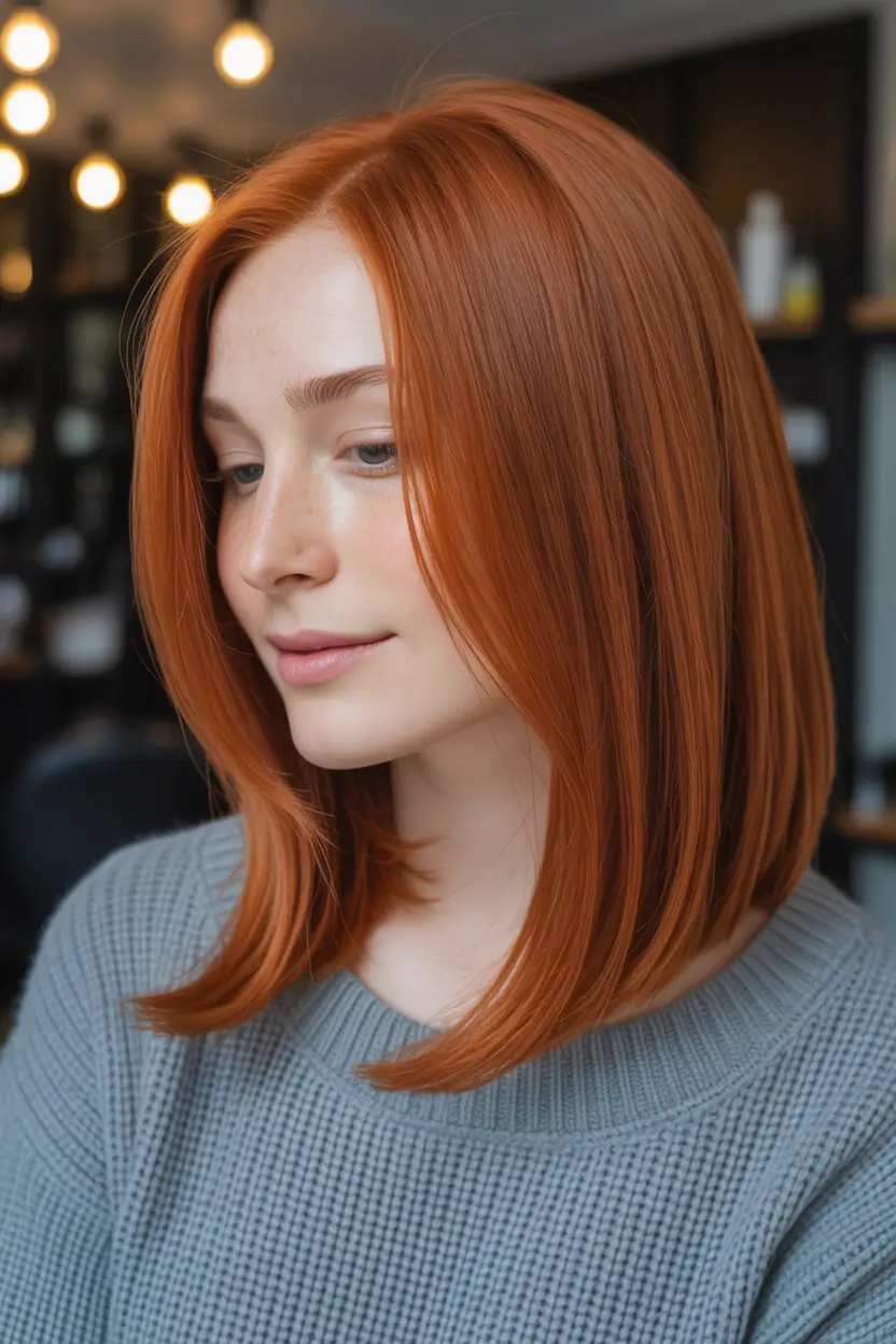 Haircuts to Try in October 2025 Sleek Copper Lob