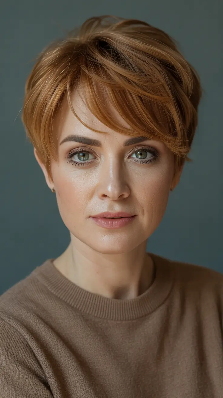 Winter Hairstyles Hair Color 2025-2026 Warm Copper Crop