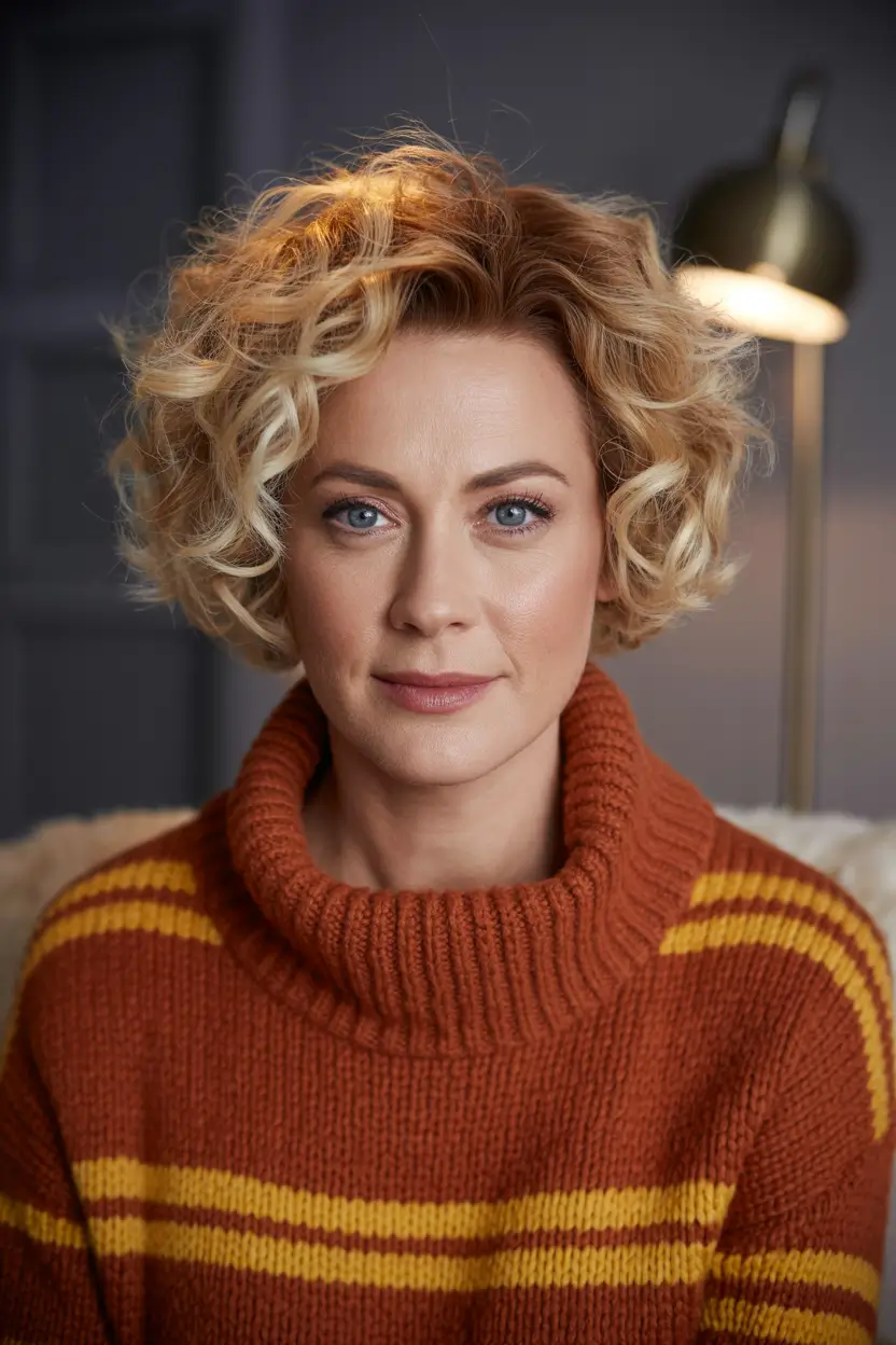 Winter Hairstyles & Hair Color 2025-2026 Voluminous Curly Bob