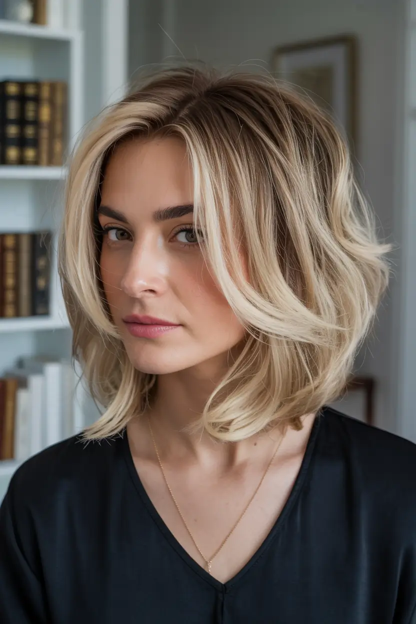 Winter Hairstyles & Hair Color 2025-2026 Blonde Lob
