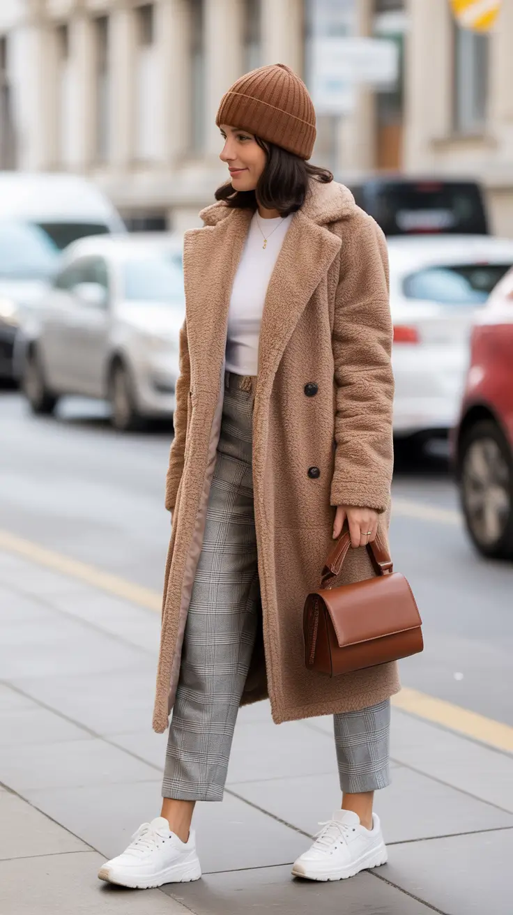 Modern Winter Outfits 2025/2026 Teddy Coat Street Style