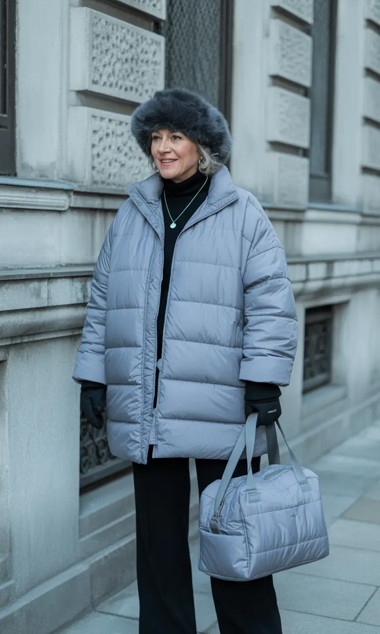 Modern Winter Outfits 2025/2026 Frosty Gray Puffer