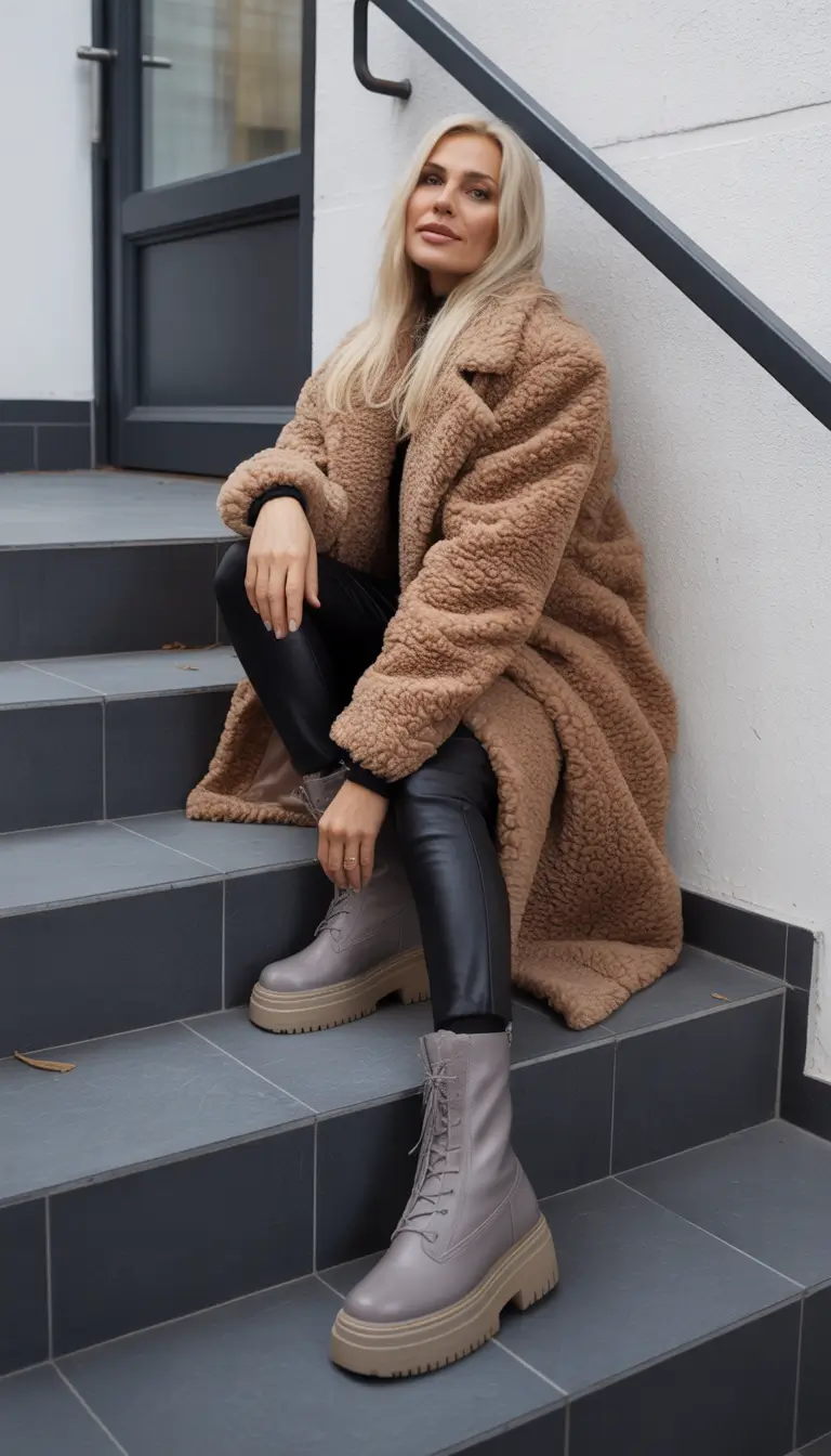 Modern Winter Outfits 2025/2026 Teddy Coat