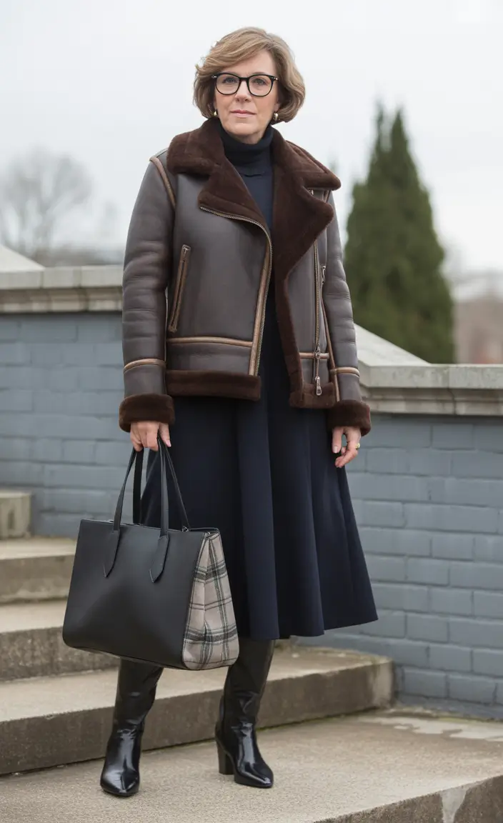 Modern Winter Outfits 2025 2026 for 50 Women Structured Shearling