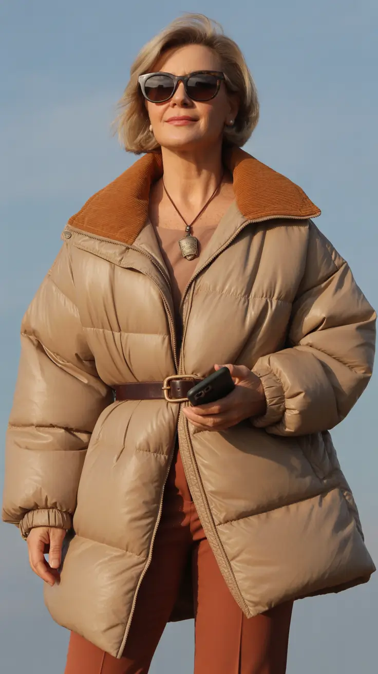Modern Winter Outfits 2025 2026 for 50 Women Padded and Belted Chic