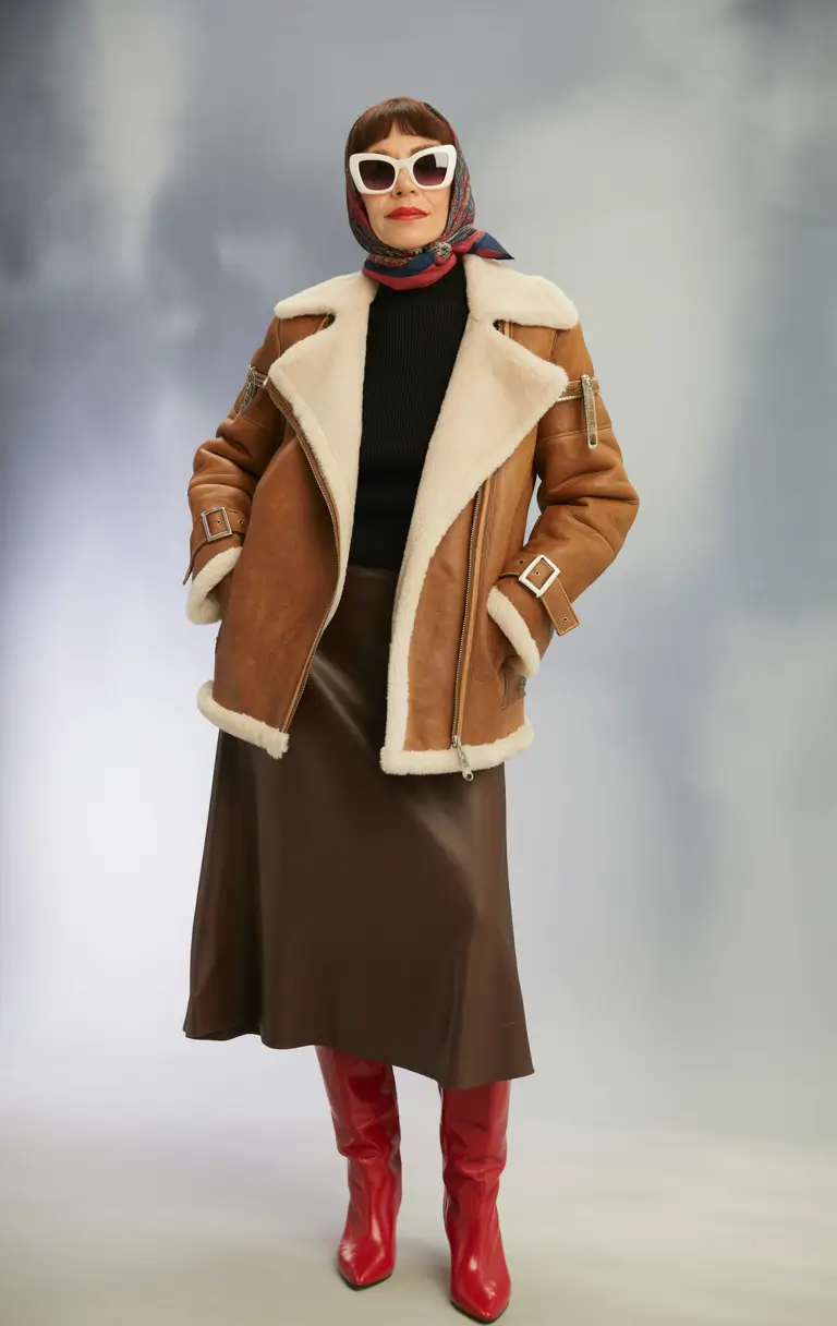 Modern Winter Outfits 2025 2026 for 50 Women Shearling Edge