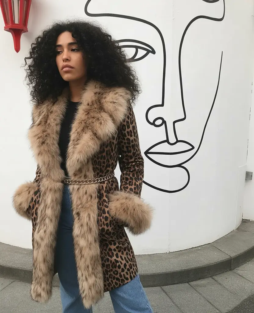 Cold weather street style Leopard Luxe with Fur Trim
