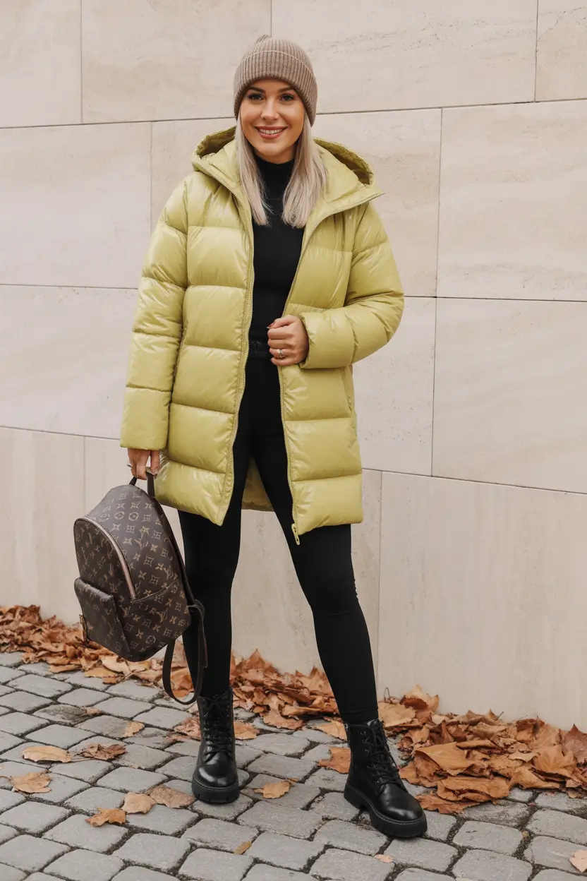 Cold weather street style Lime Energy in Winter