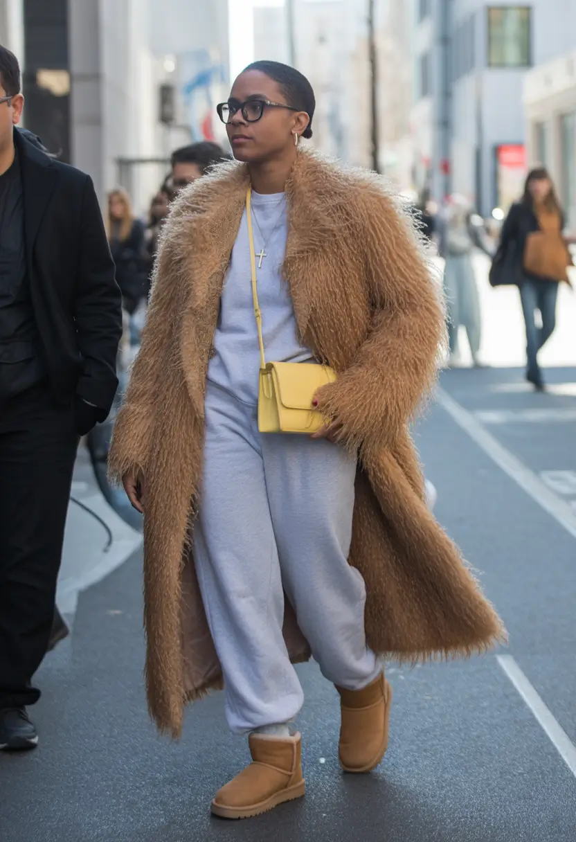 Cold weather street style Textured Neutrals with a Twist