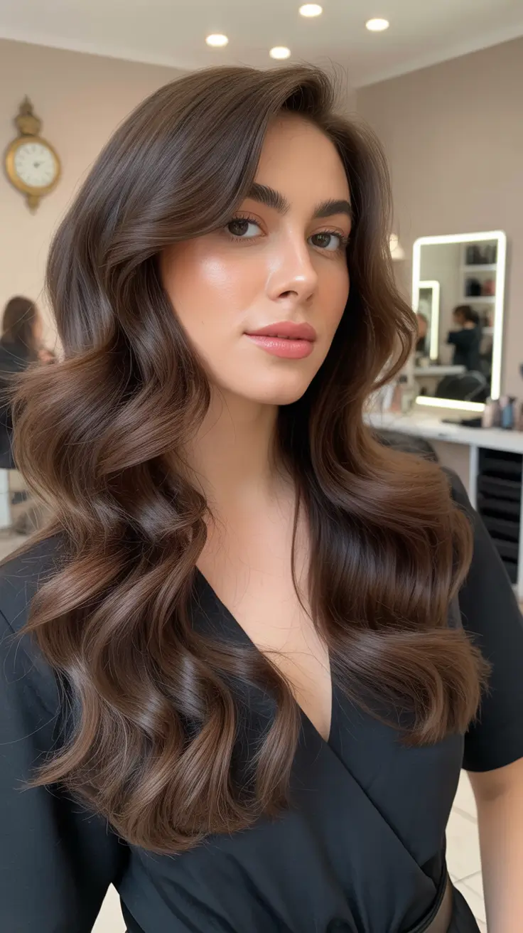 October 2025 Hair Color Trends Espresso Soft Waves