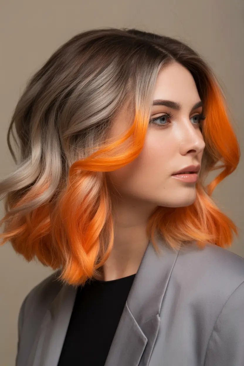 October 2025 Hair Color Trends Orange Balayage Glow
