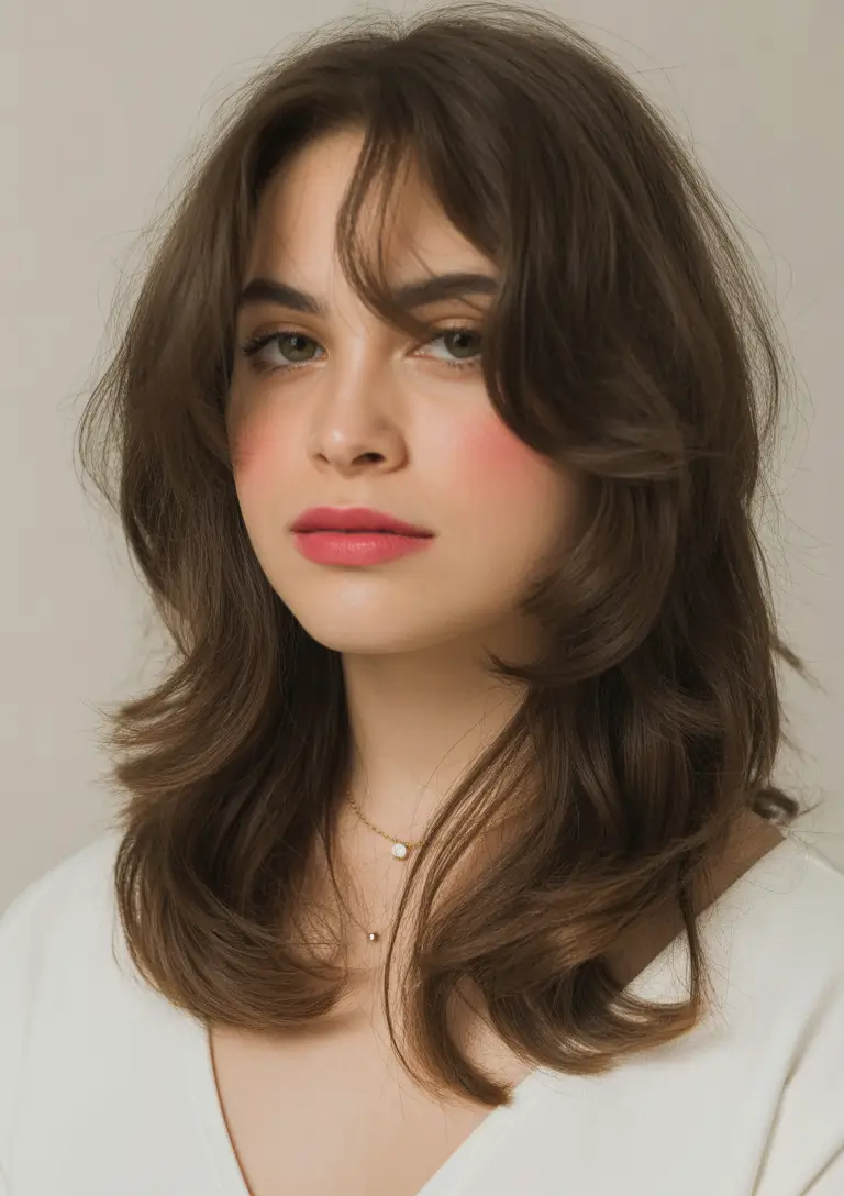 October 2025 Hair Color Trends Soft Brunette with Feathered Ends