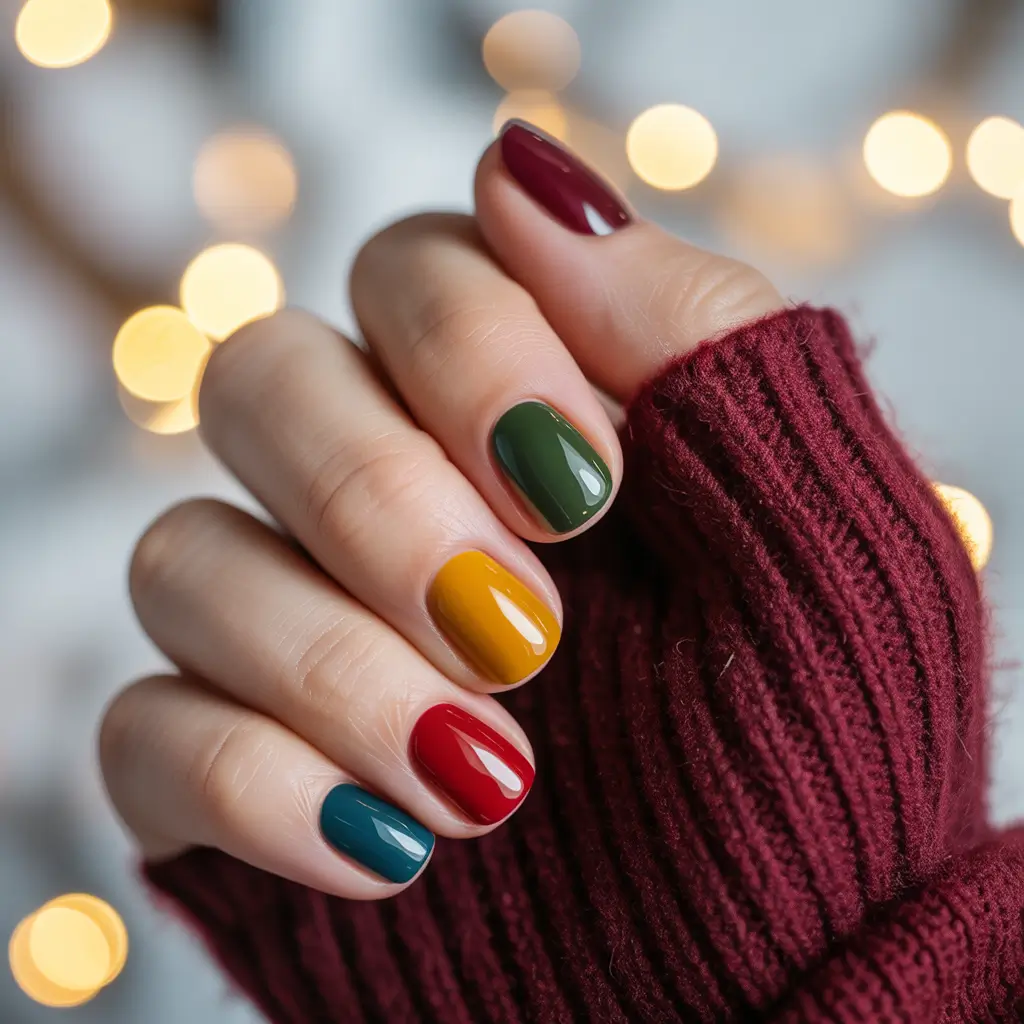 October 2025 Nail Colors Ideas Cozy Multi-Color Classics