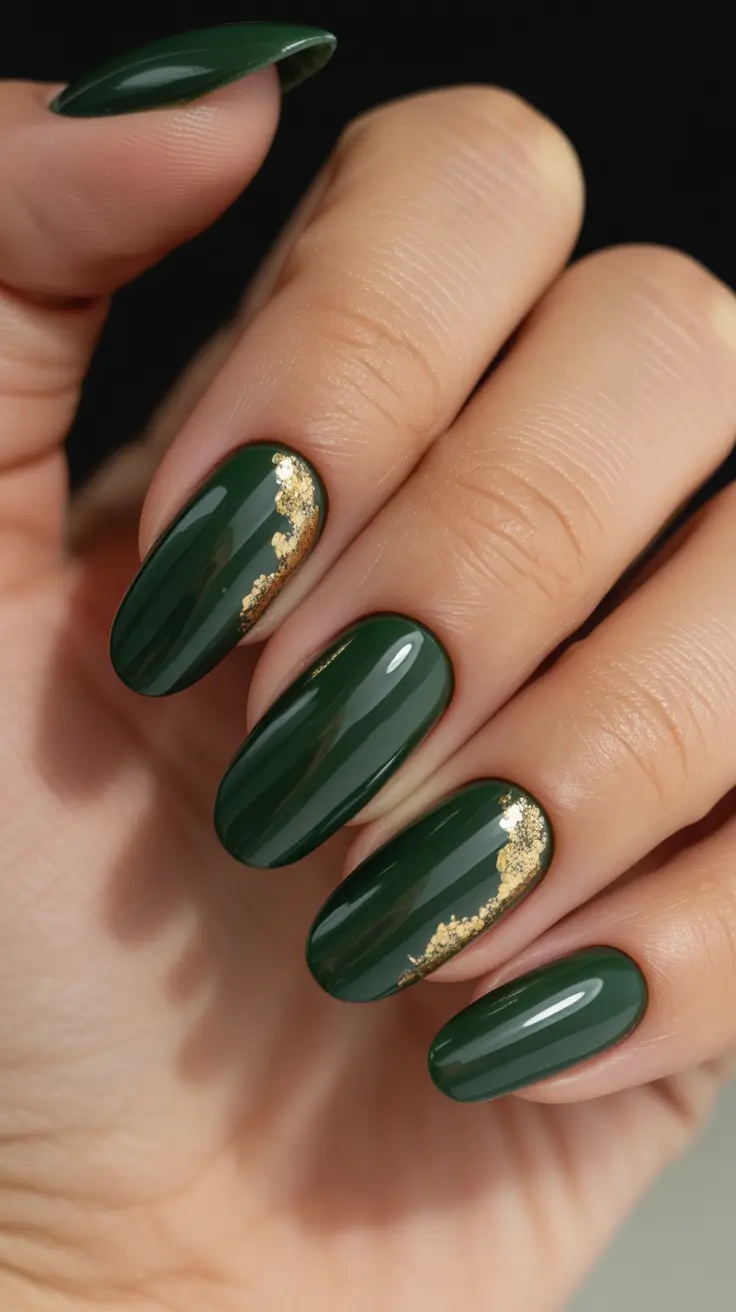 October 2025 Nail Colors Ideas Forest Green Luxe