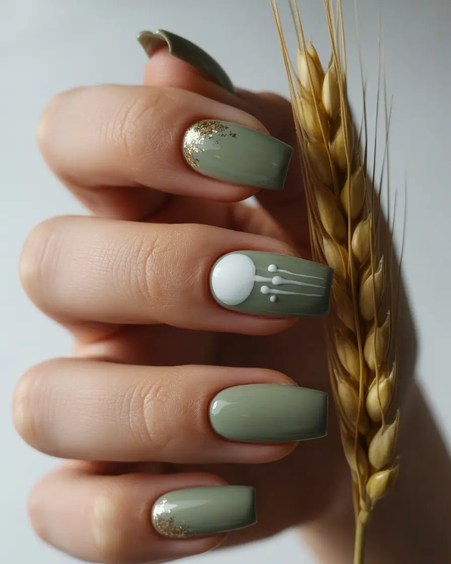 October 2025 Nail Colors Ideas Sage Green Calm