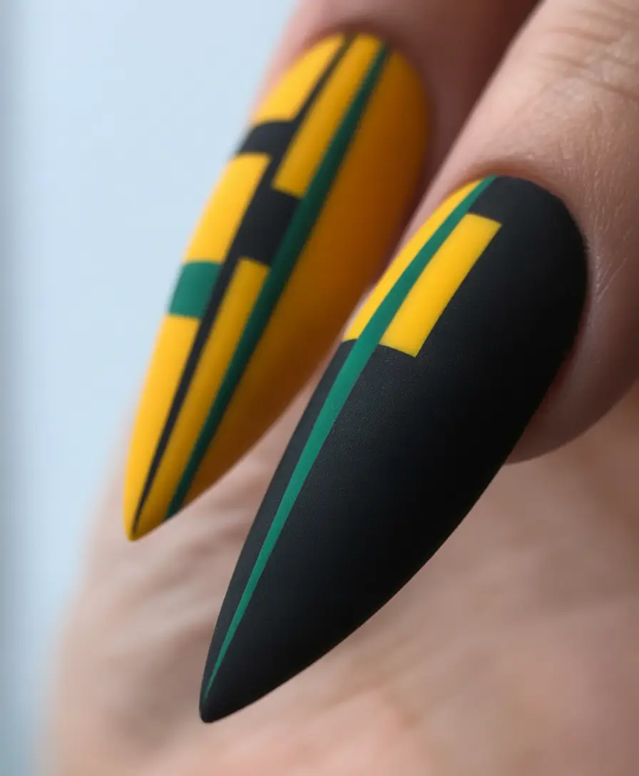 October 2025 Nail Colors Ideas Geometric Contrast
