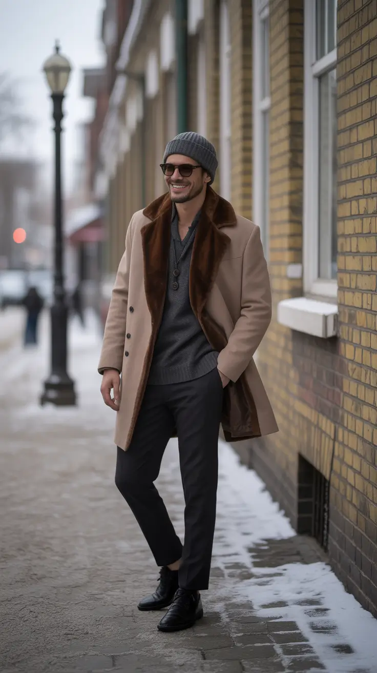 Outfit Ideas for Men Winter 2025 - 2026 Effortless Street Chic in Camel