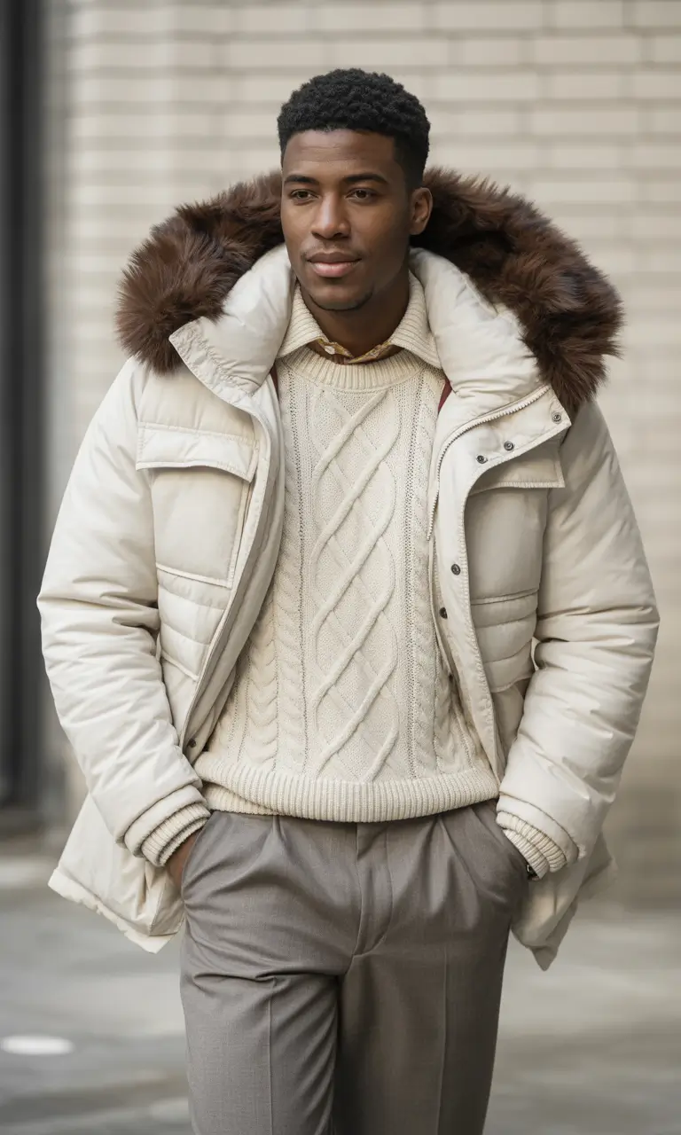 Outfit Ideas for Men Winter 2025 - 2026 Ivory Knit Sophistication
