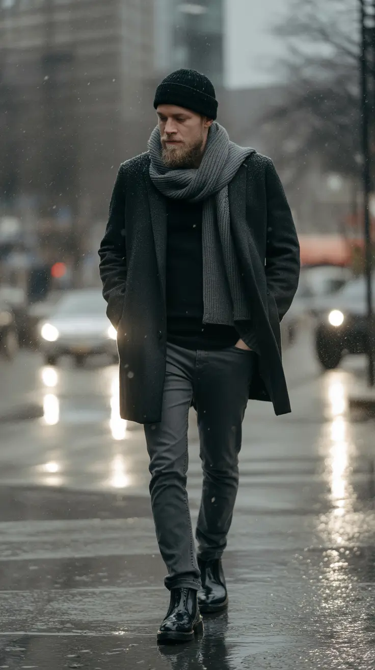 Outfit Ideas for Men Winter 2025 - 2026 Monochrome City Layers