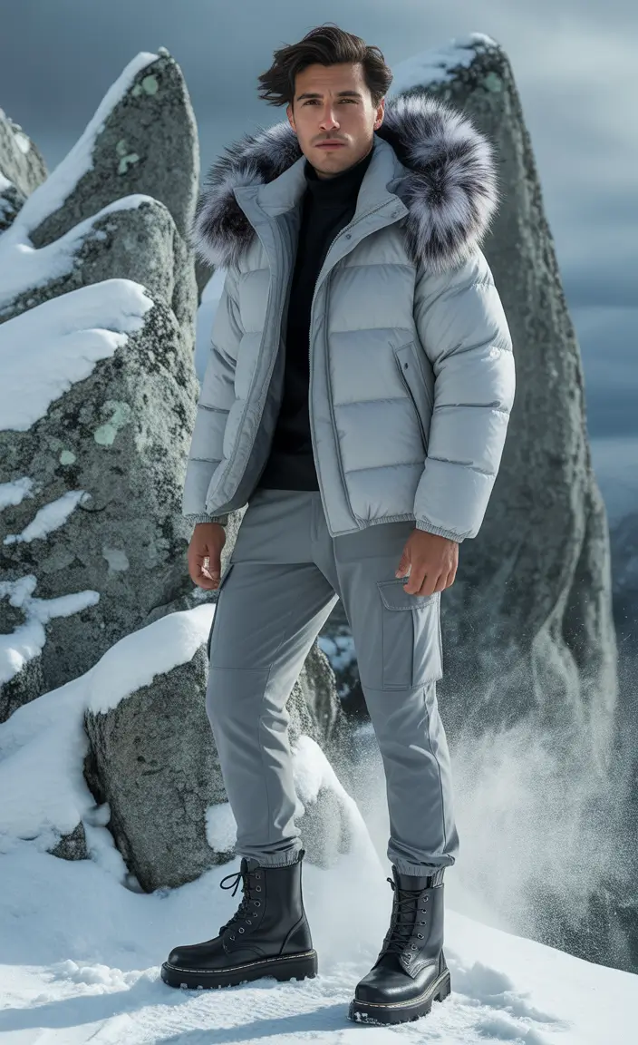 Outfit Ideas for Men Winter 2025 - 2026 Mountain Grey Explorer