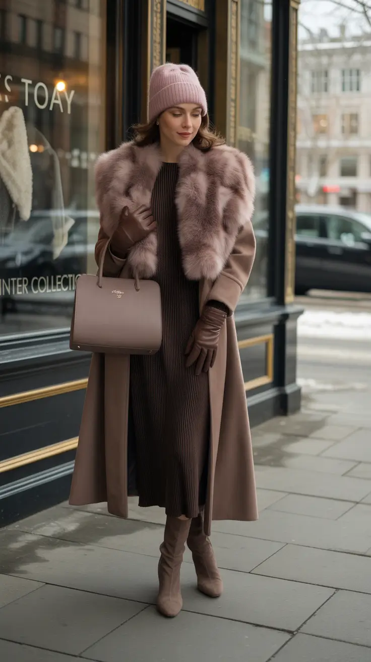 Outfit Inspiration for Winter 2025 2026 Rosy Neutrals with a Feminine Twist