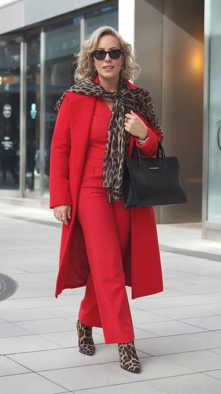 Outfit Inspiration for Winter 2025 2026 Power Red with Leopard Accents