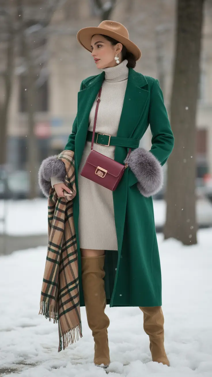 Outfit Inspiration for Winter 2025 2026 Emerald Elegance in the Snow