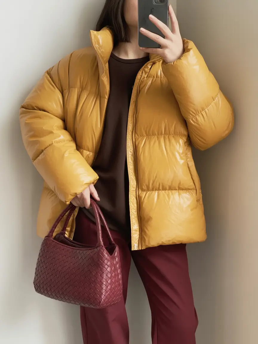Outfits for Early Winter 2025 Playful Contrast of Warm Tones