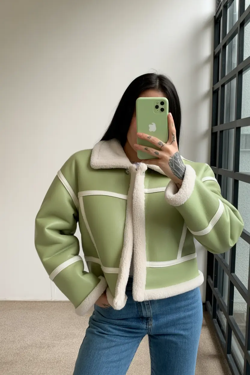Outfits for Early Winter 2025 Fresh Mint Shearling