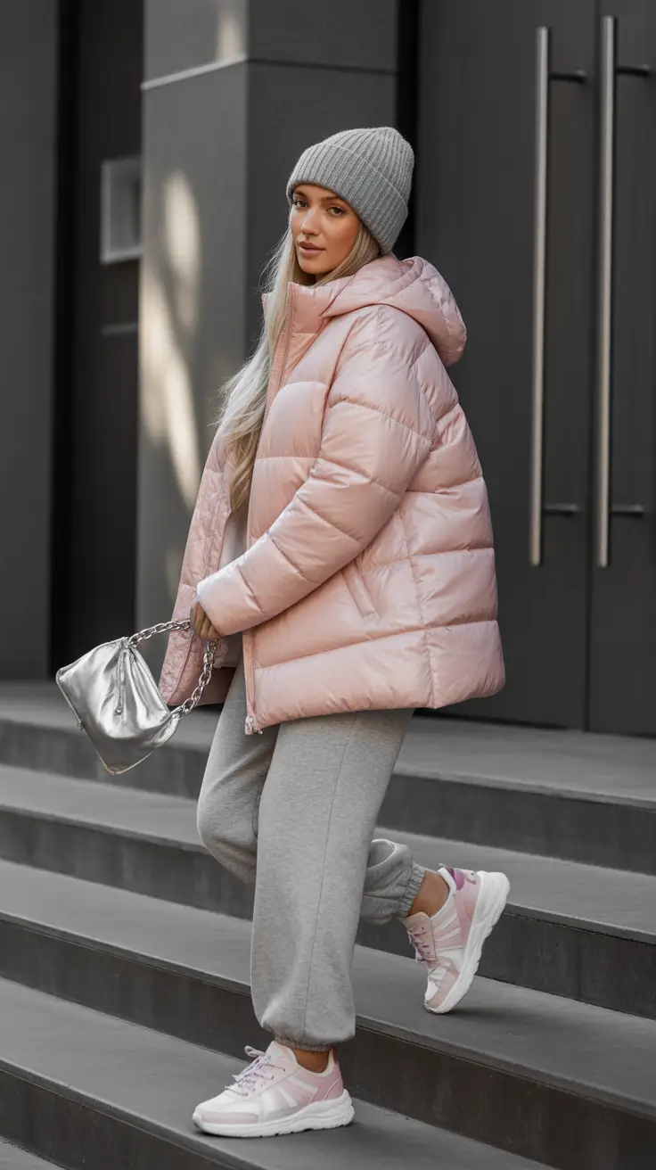 Outfits for Early Winter 2025 Soft Pink Sporty Comfort