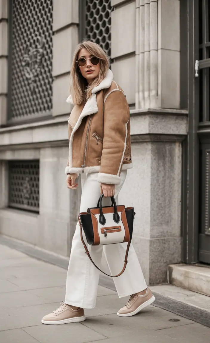 Outfits for Early Winter 2025 Classic Shearling Revival