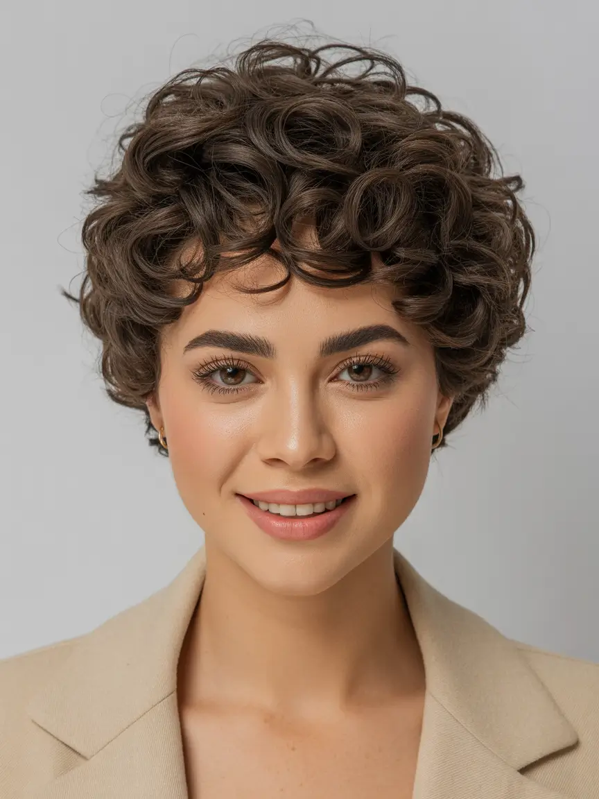 Pixie Haircuts Ideas for Winter 2025–2026 Curly Pixie Revival