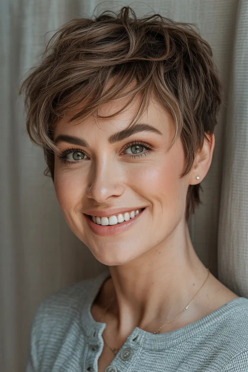 Pixie Haircuts Ideas for Winter 2025–2026 Wispy Layered Pixie