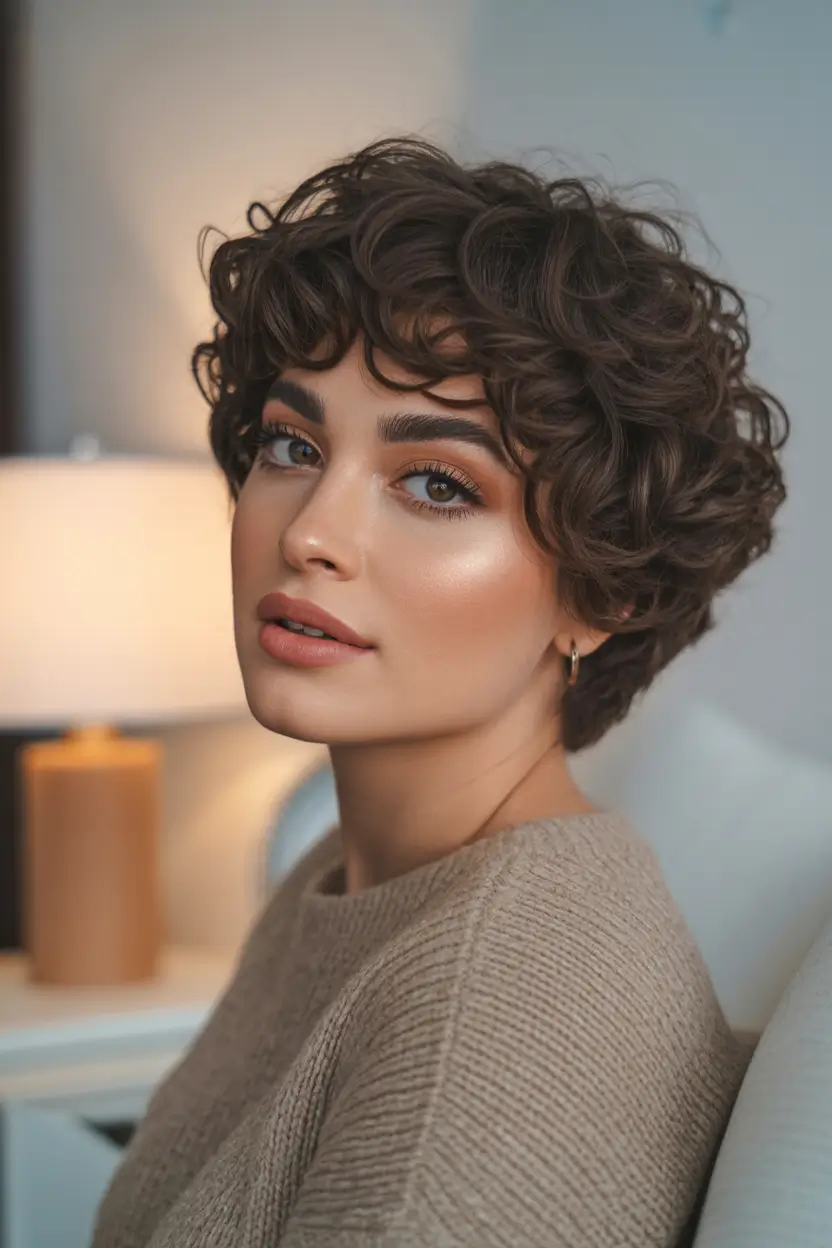 Pixie Haircuts Ideas for Winter 2025–2026 Curly Feminine Pixie