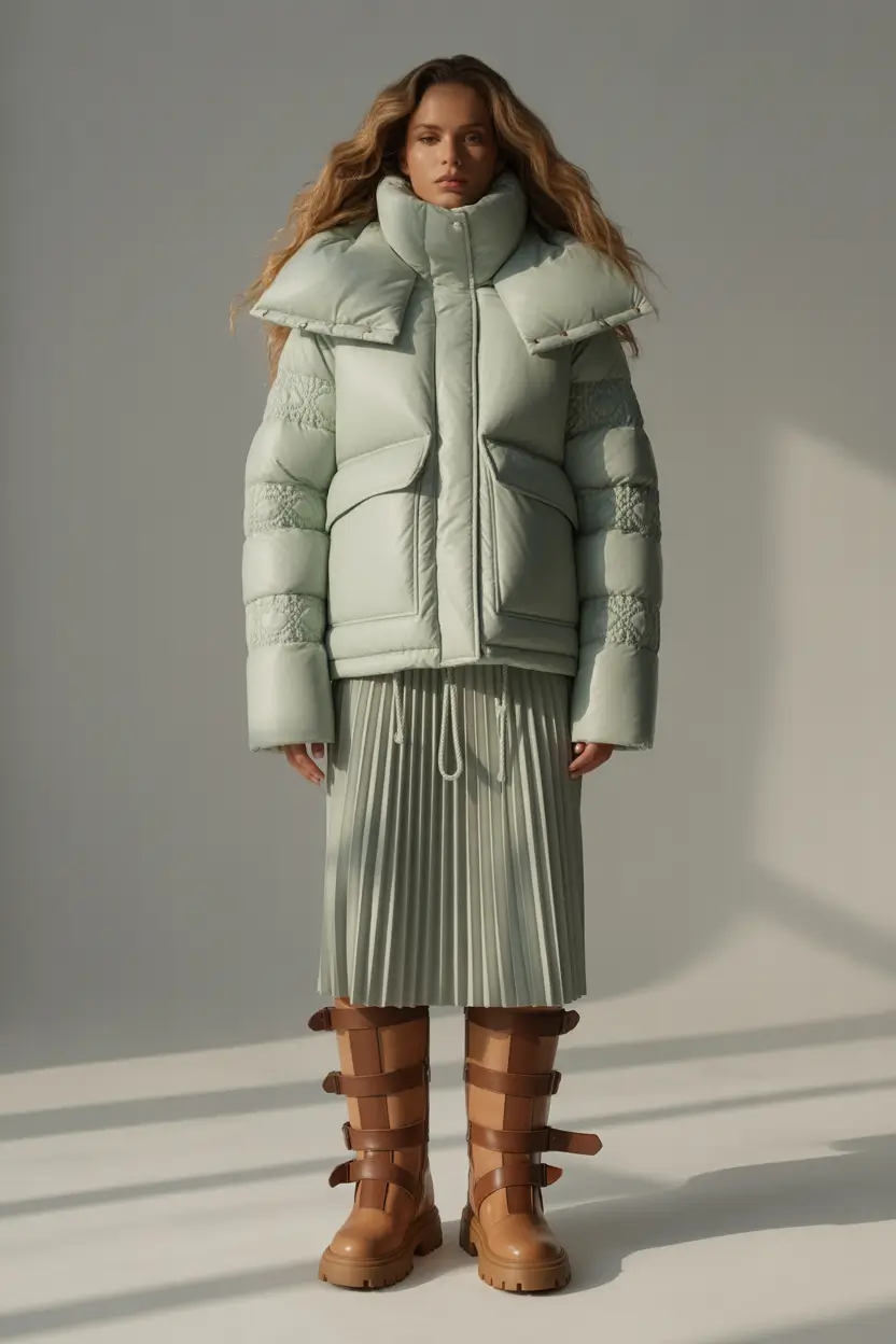 Puffer Jacket Outfit Ideas Winter 2025-2026 Structured Mint Statement