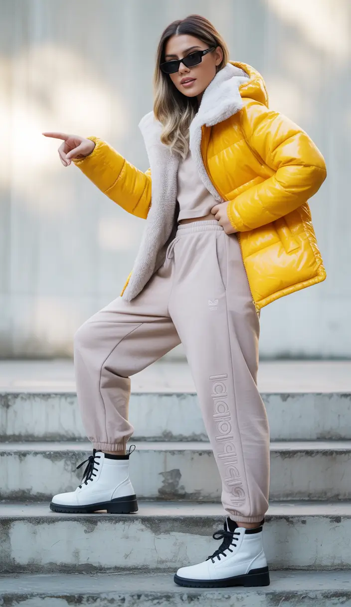 Puffer Jacket Outfit Ideas Winter 2025-2026 Yellow Street Pop
