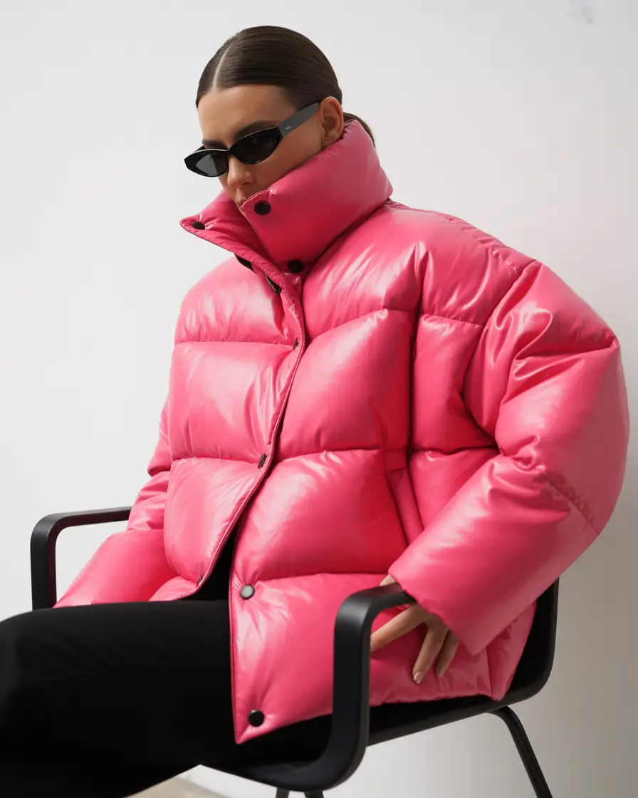 Puffer Jacket Outfit Ideas Winter 2025-2026 Fierce in Hot Pink