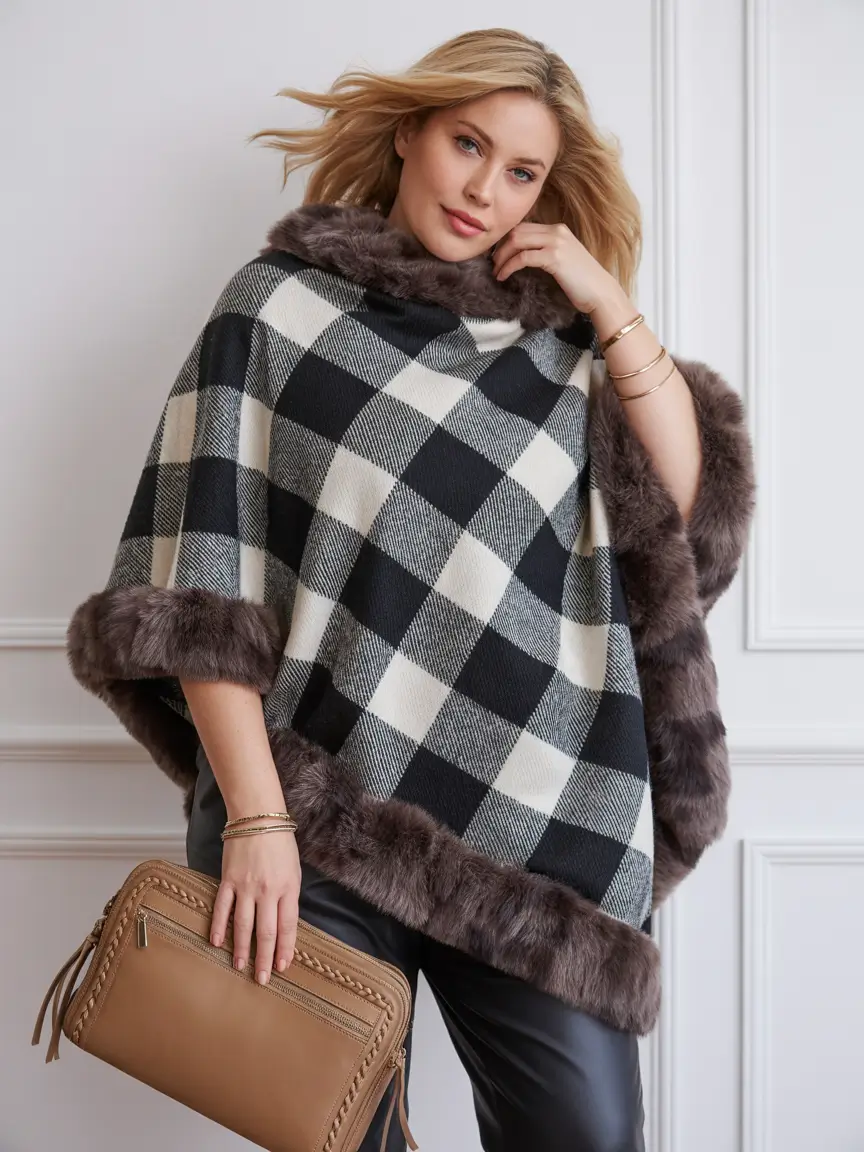 Stylish Plus Size Outfits Winter 2025–2026 Buffalo Check Boldness