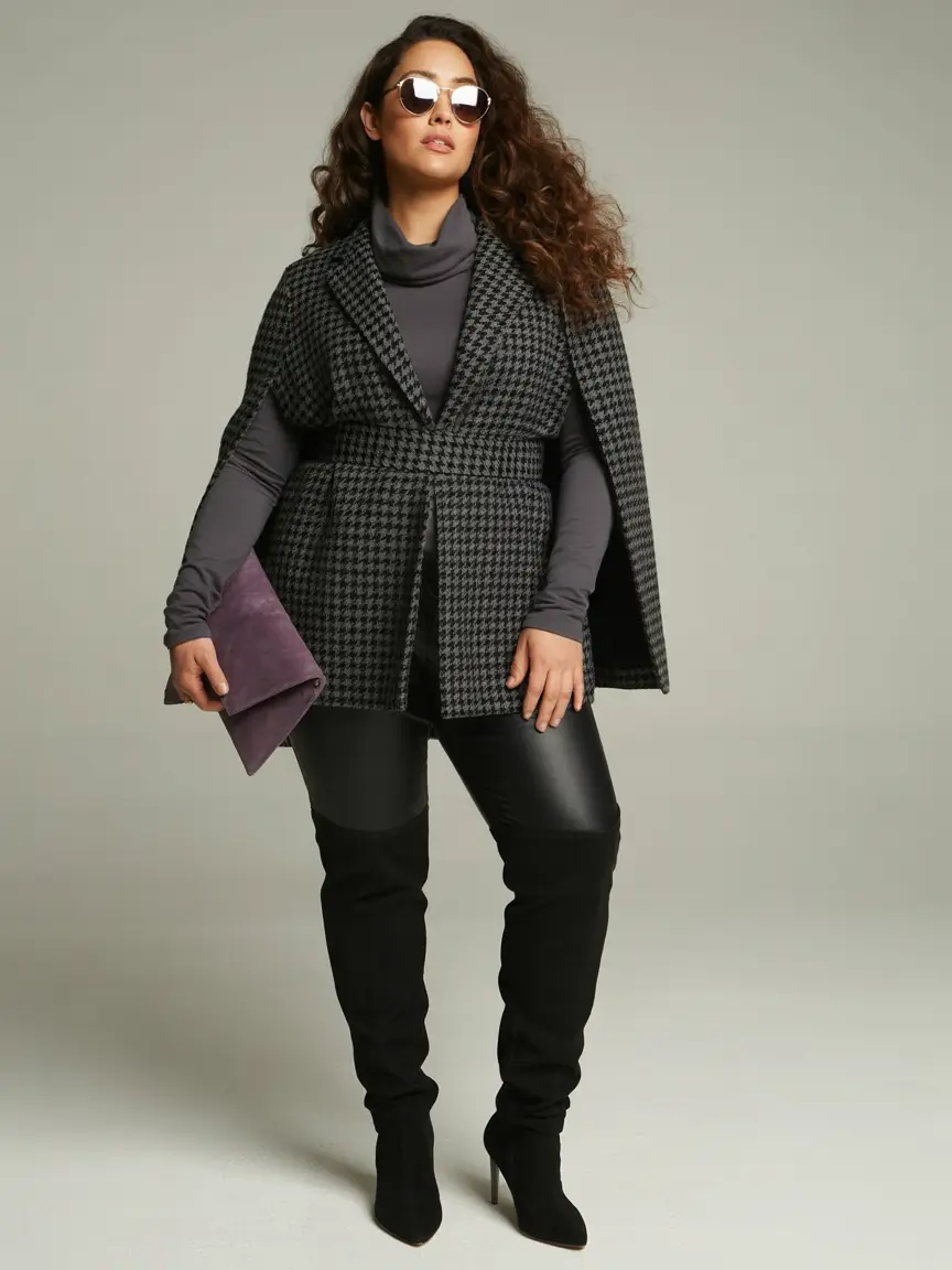 Stylish Plus Size Outfits Winter 2025–2026 Cape Effect
