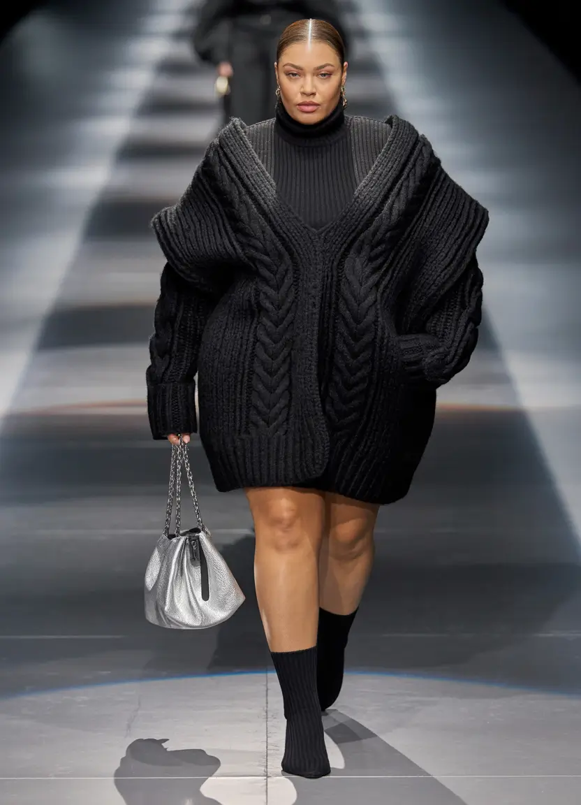 Stylish Plus Size Outfits Winter 2025–2026 Runway Knit Drama